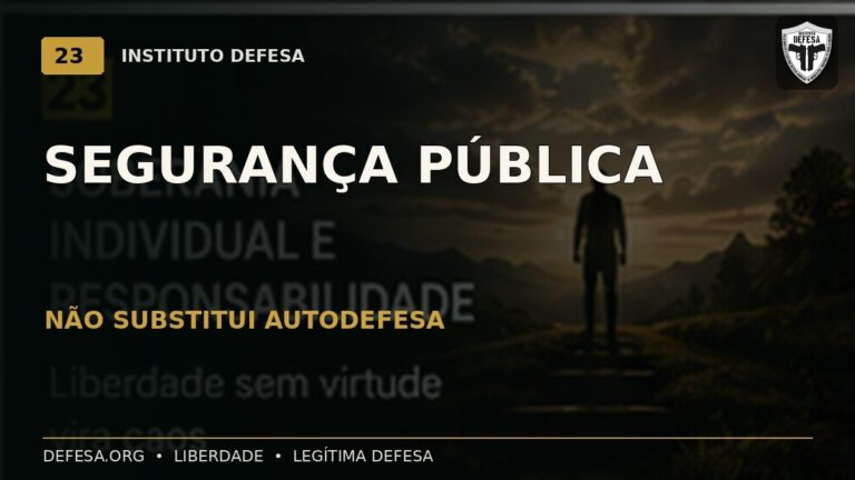 Segurança pública não elimina o dever individual de autodefesa — Instituto DEFESA